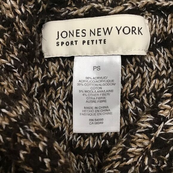 JONES New York Sport Petite wool cotton blend vest cardigan Neutral tone… - Picture 4 of 9